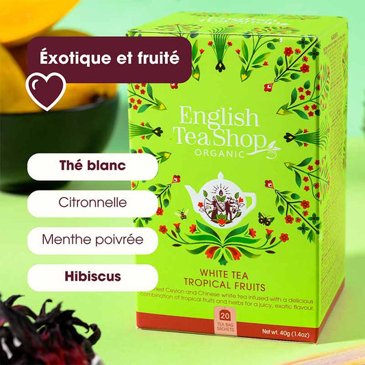 Thé Blanc Fruits Tropicaux Bio 20 sachets