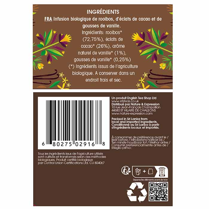 Rooibos Cacao & Vanille Bio 20 sachets