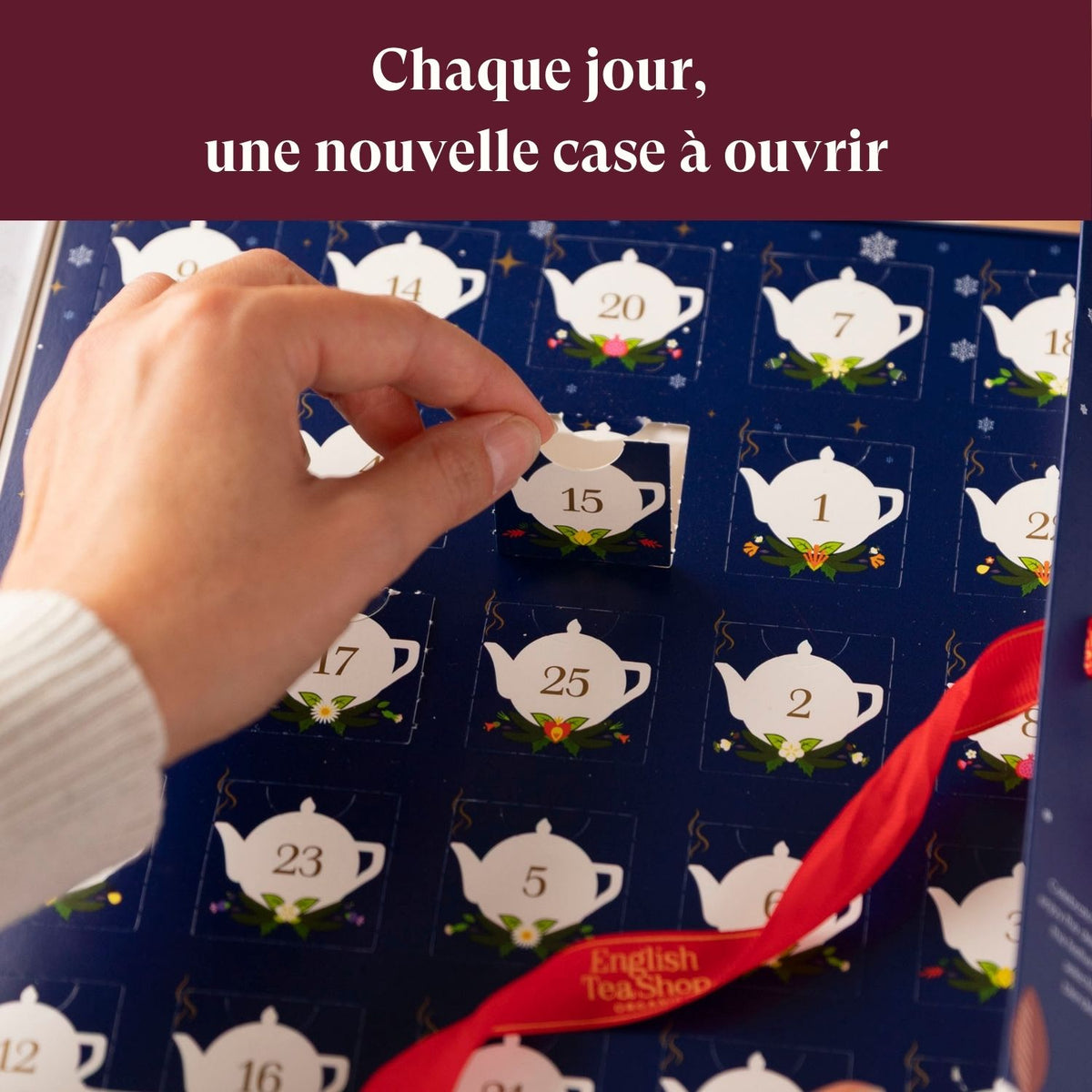 Calendrier de l’Avent thé bio Livre bleu 25 sachets