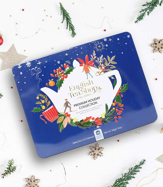 Coffret cadeau de thés et infusions de Noël Holiday Bleu Bio 36 sachets