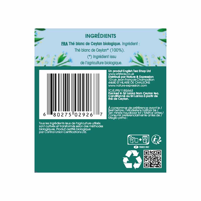 Thé Blanc Bio 20 sachets