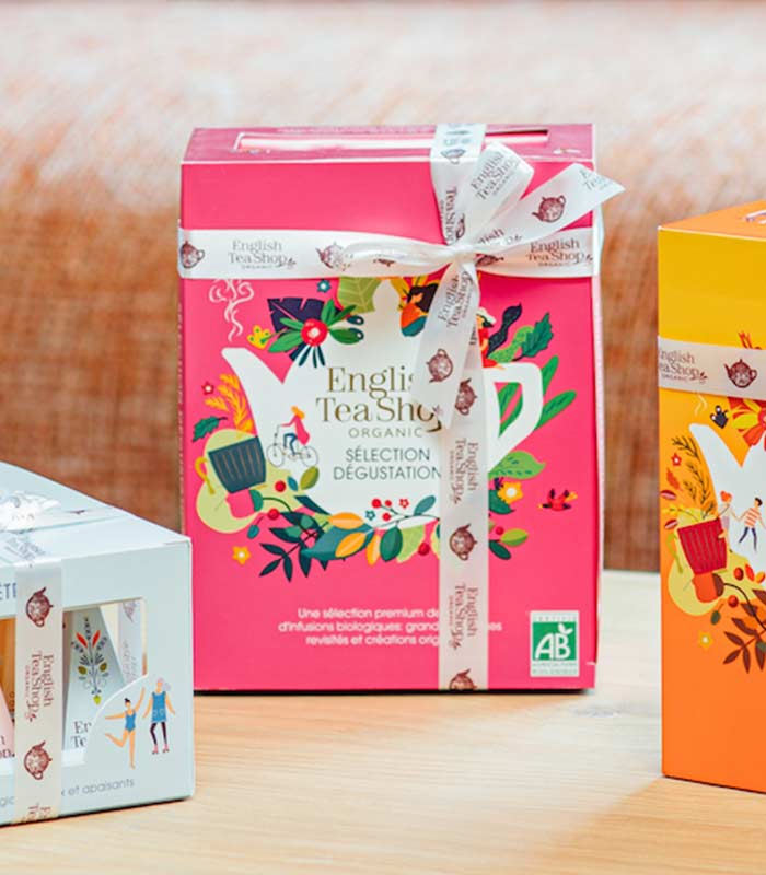 Coffret Cadeau de Thés et Infusions Prismes Dégustation Bio 12 sachets