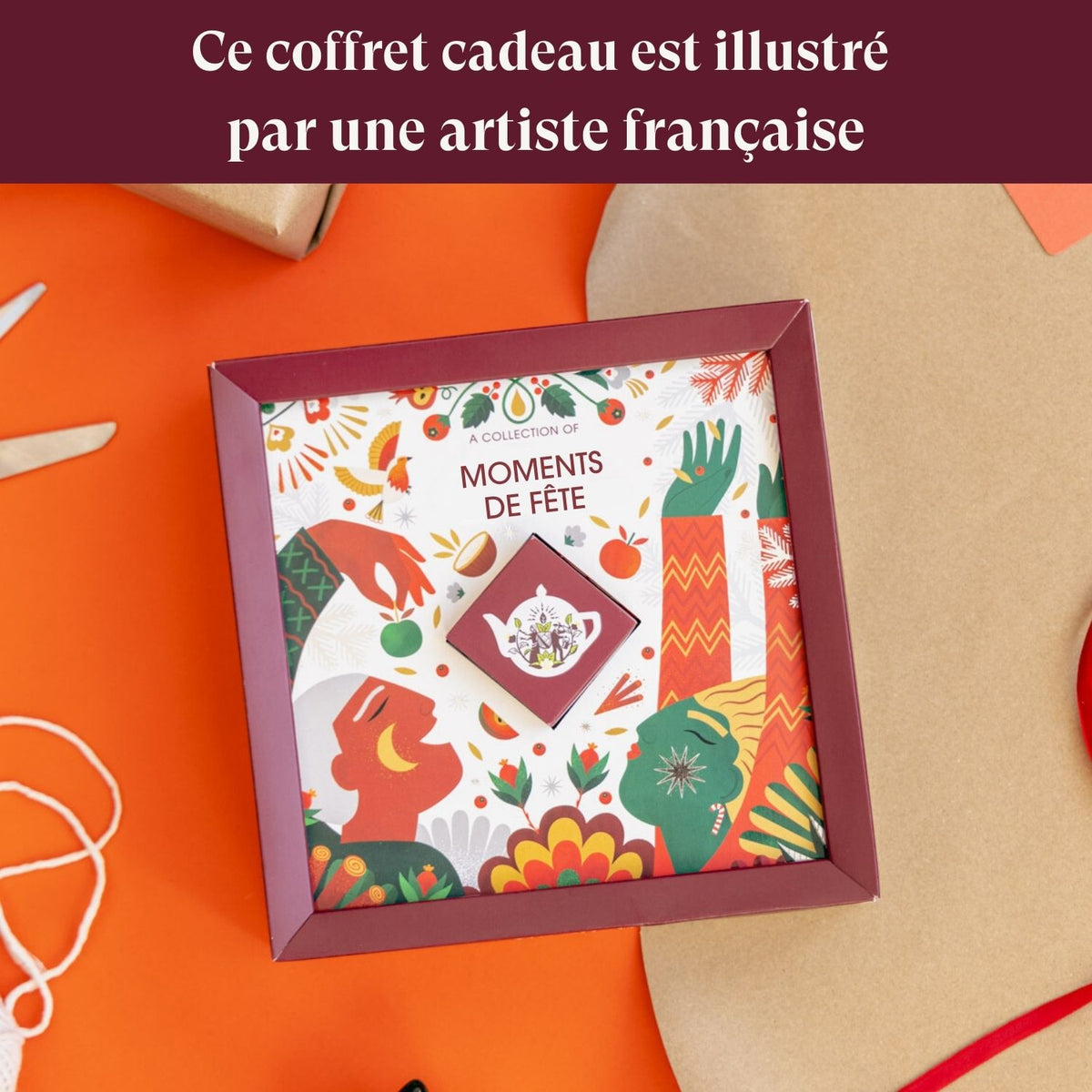 Coffret cadeau de thés et infusions de Noël bio Moments de fête 32 sachets issu du commerce équitable