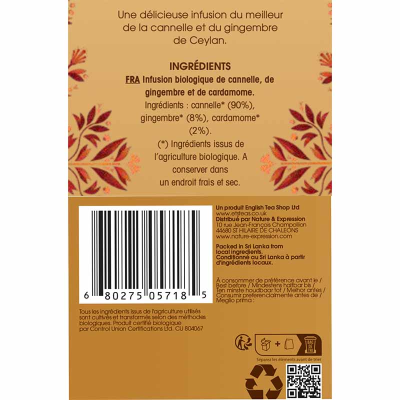 Cannelle de Ceylan Bio 20 sachets
