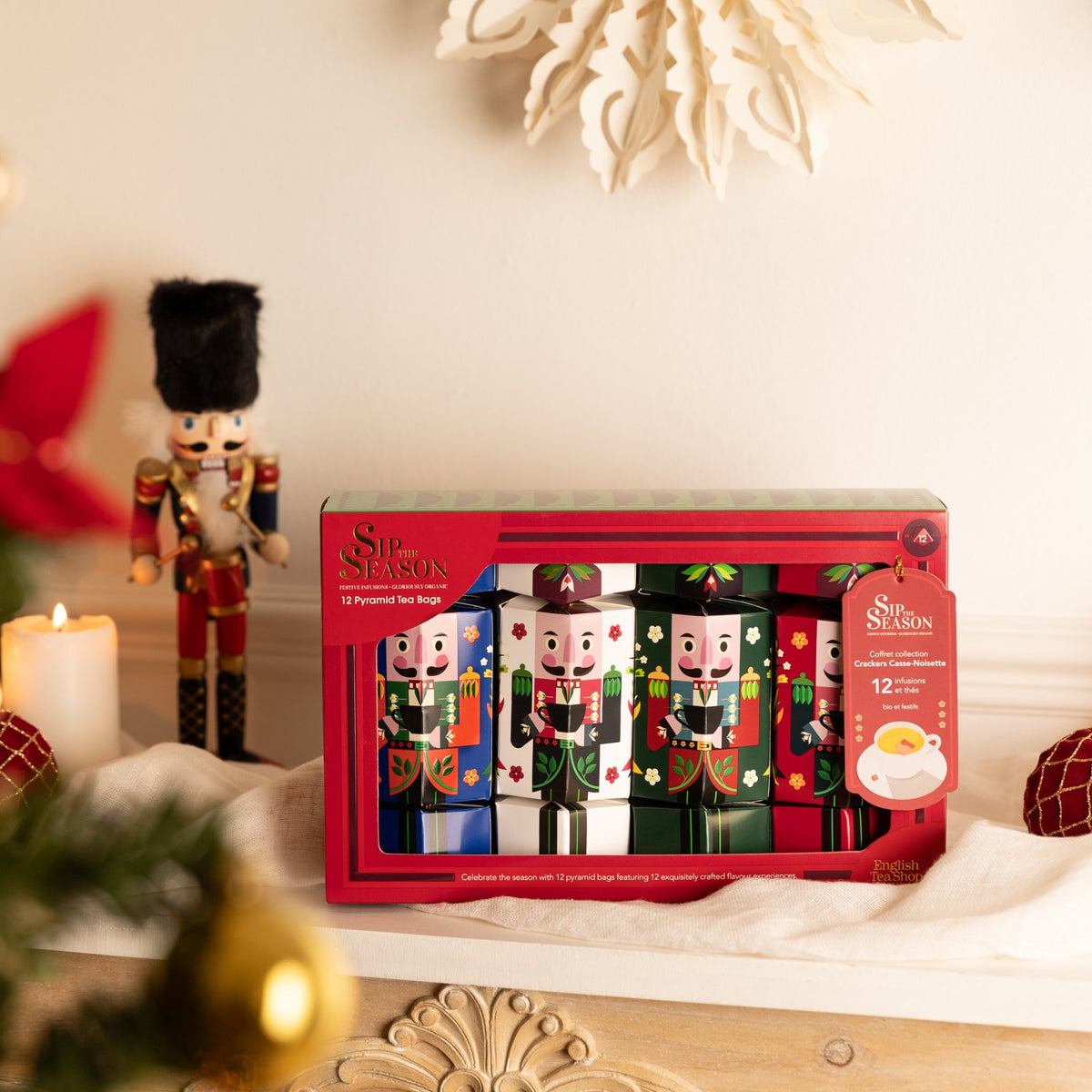 Coffret 4 Crackers Casse-Noisette – 12 sachets pyramides bio – Sip The Season