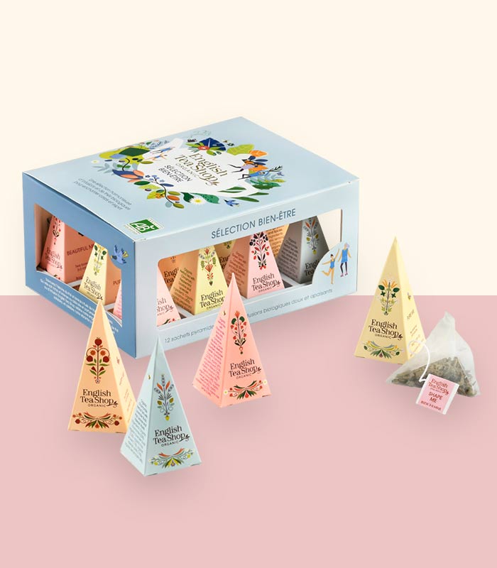 Coffret Cadeau de Thés et Infusions Prismes Bien-être Bio 12 sachets