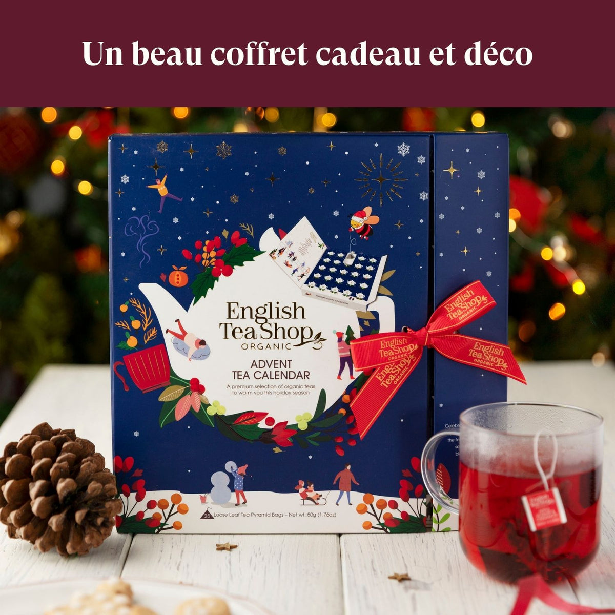 Calendrier de l’Avent thé bio Livre bleu 25 sachets 