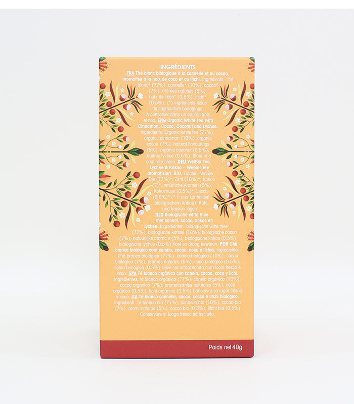 Thé Blanc Litchi & Cacao Bio 20 sachets