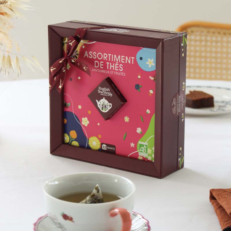 Coffret cadeau thé bio - Assortiment de 32 sachets  