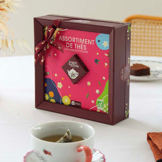 Coffret cadeau thé bio - Assortiment de 32 sachets  