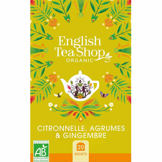 Infusion Citronnelle, Agrumes, Gingembre Bio 20 sachets