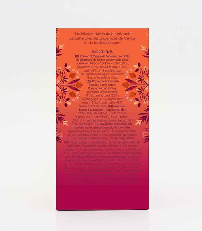 Betterave, Gingembre & Feuilles de Curry Bio 20 sachets