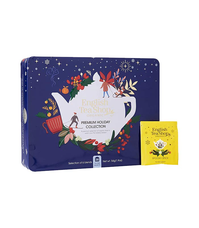 Coffret cadeau de thés et infusions de Noël Holiday Bleu Bio 36 sachets