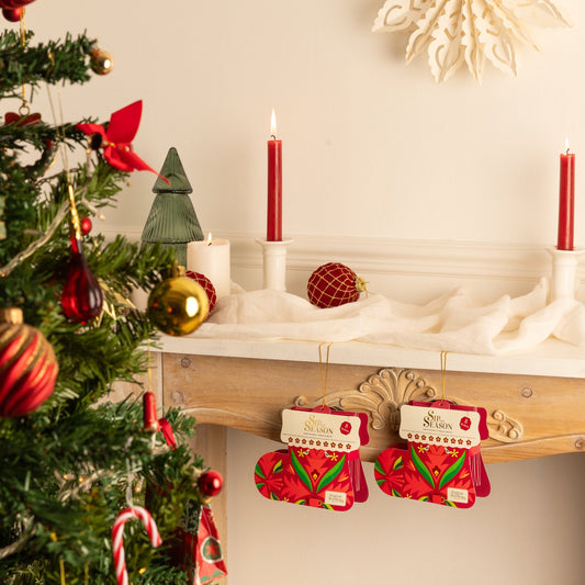 Chaussette de Noël rouge – 8 sachets, 4 mélanges bio – Sip The Season