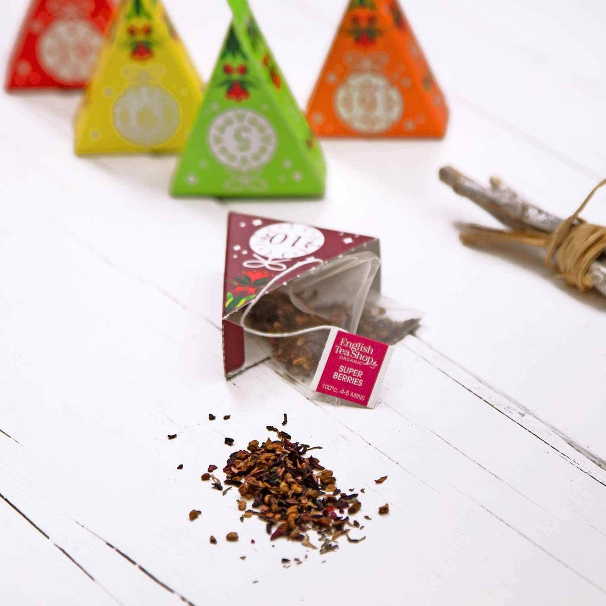 Calendrier de l’Avent thés et infusions bio Triangle Blanc 25 sachets