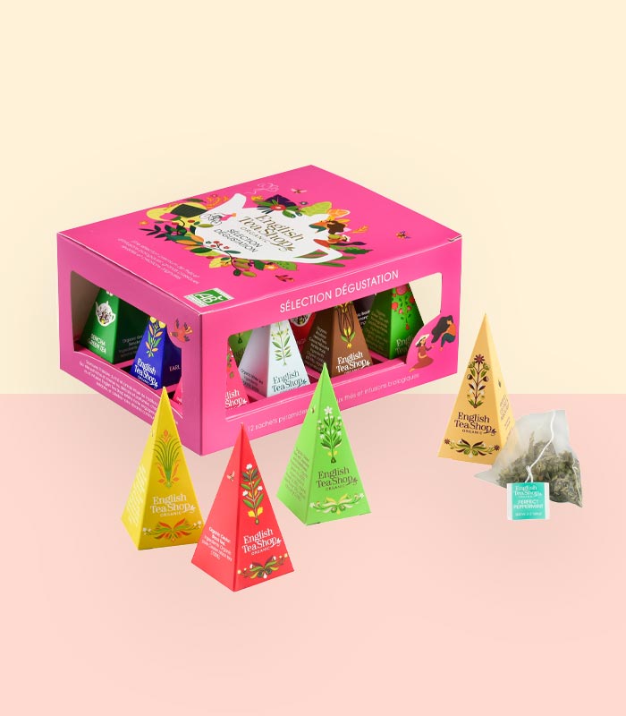 Coffret Cadeau de Thés et Infusions Prismes Dégustation Bio 12 sachets