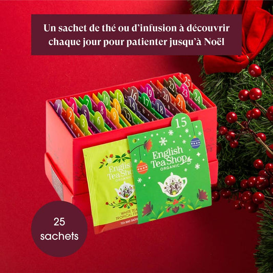 Calendrier de l’Avent à Cartes Rouge Bio 25 sachets ETS 