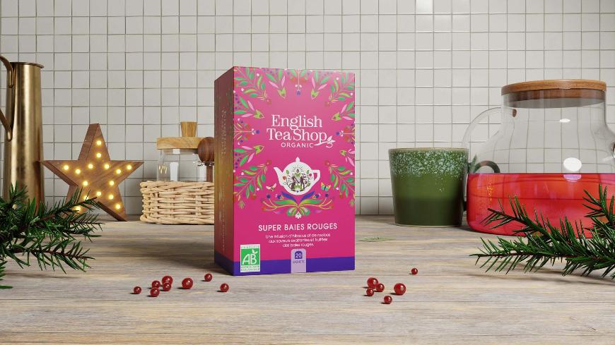 Coffret de thés et infusions bio moment de fêtes English Tea Shop - 32  sachets : Thés bio ENGLISH TEA SHOP alimentation bio - botanic®