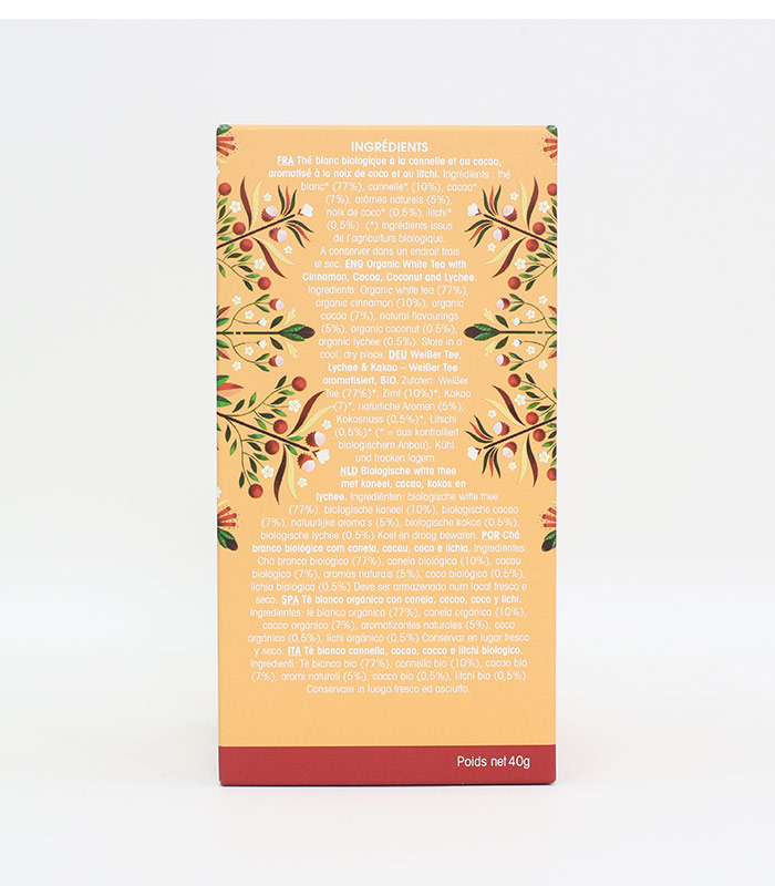 Thé Blanc Litchi & Cacao Bio 20 sachets ETS