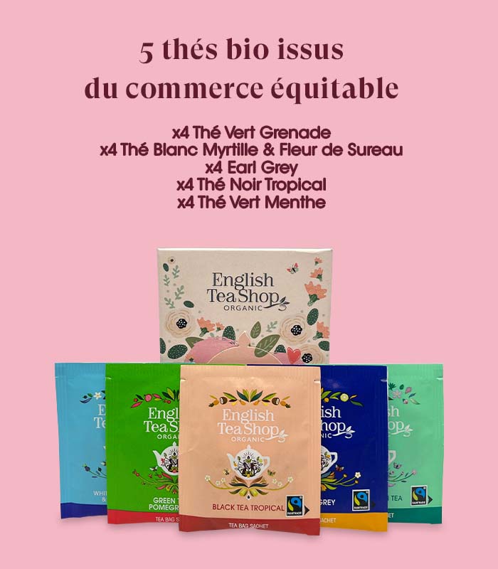 Coffret de Thé Bio - 20 jolis sachets de thé bio personnalisés