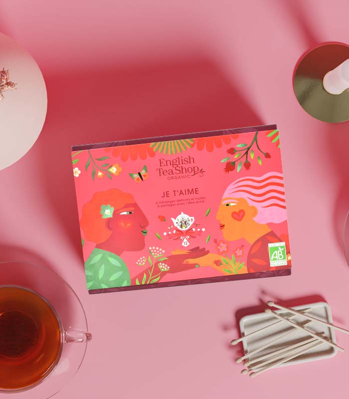 Coffret cadeau thé à message Je t’aime 12 sachets