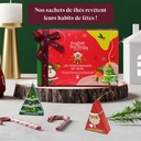 Coffret cadeau thé de Noël - Personnages de Noël à suspendre au sapin - 12 sachets
