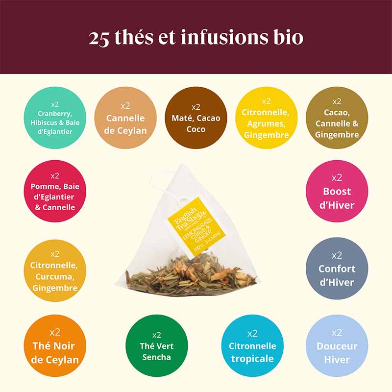 Calendrier de l’Avent thé bio à dérouler 25 sachets
