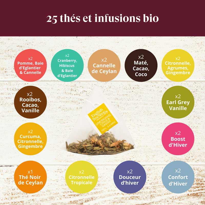 Calendrier de l’Avent thé et infusions bio Arbre de Noël 25 sachets