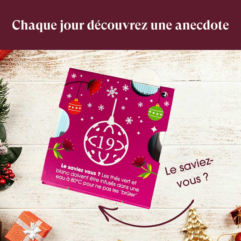 Calendrier de l’Avent thés et infusions bio à Cartes Rouge 25 sachets