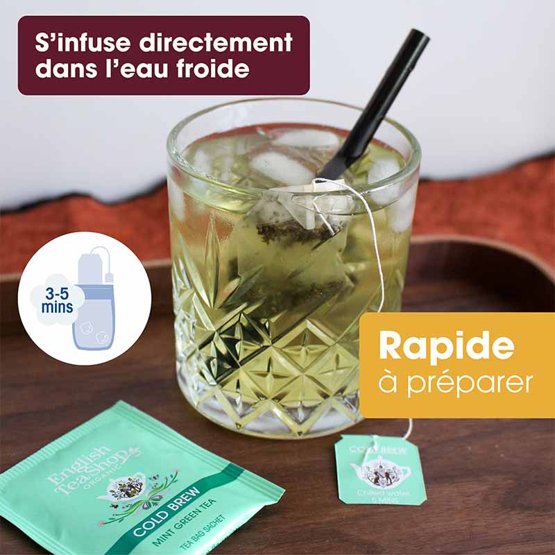 Thé Glacé infusion à froid Thé Vert Menthe Bio 20 sachets