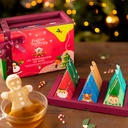 Coffret cadeau thé de Noël - Personnages de Noël à suspendre au sapin - 12 sachets