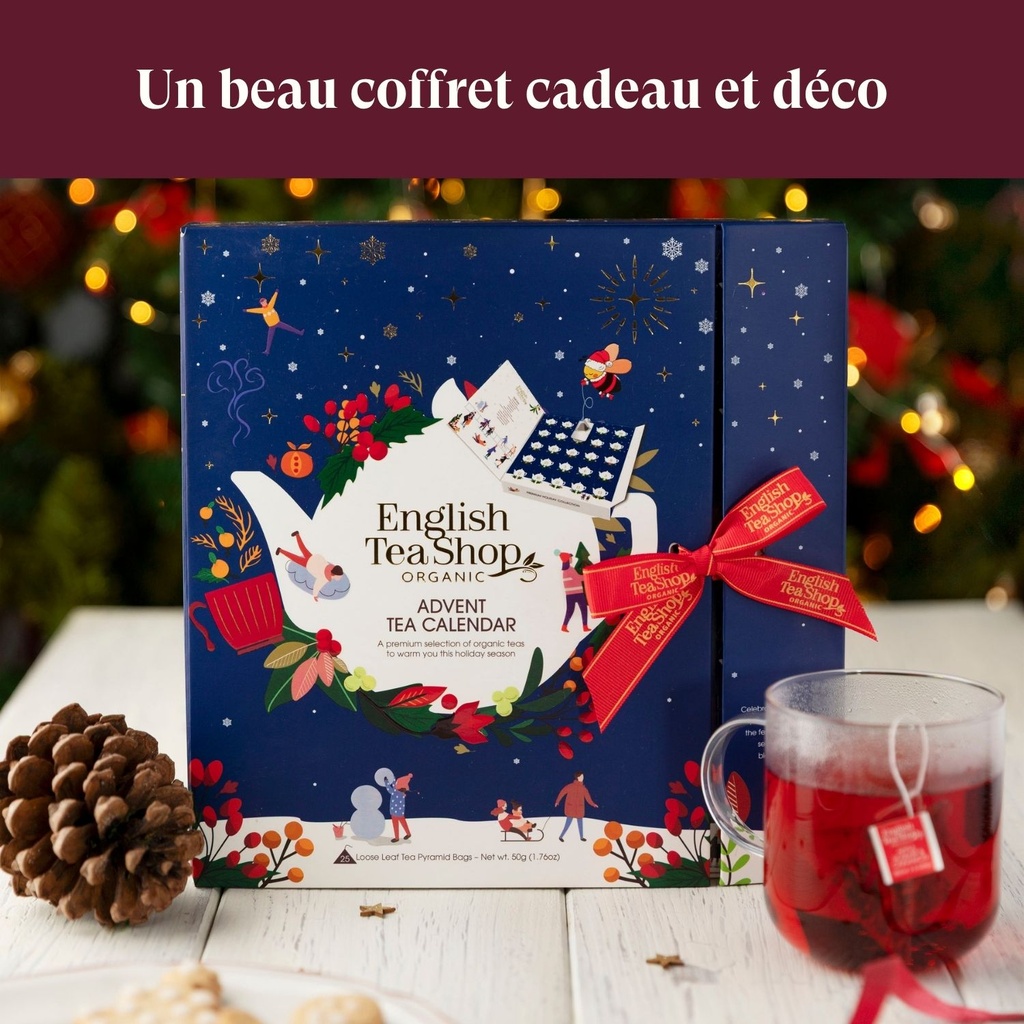 Calendrier de l’Avent thé bio Livre bleu 25 sachets 