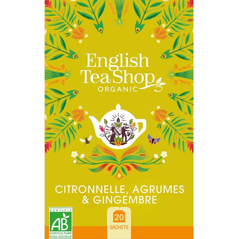 Infusion Citronnelle, Agrumes, Gingembre Bio 20 sachets