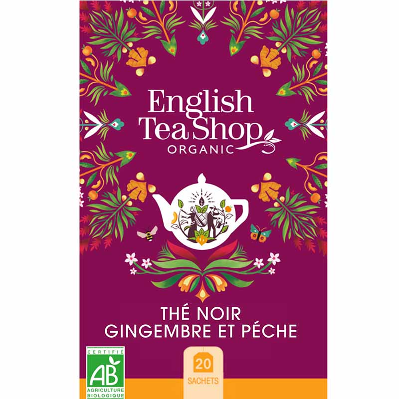 Thé Noir Gingembre & Pêche Bio 20 sachets