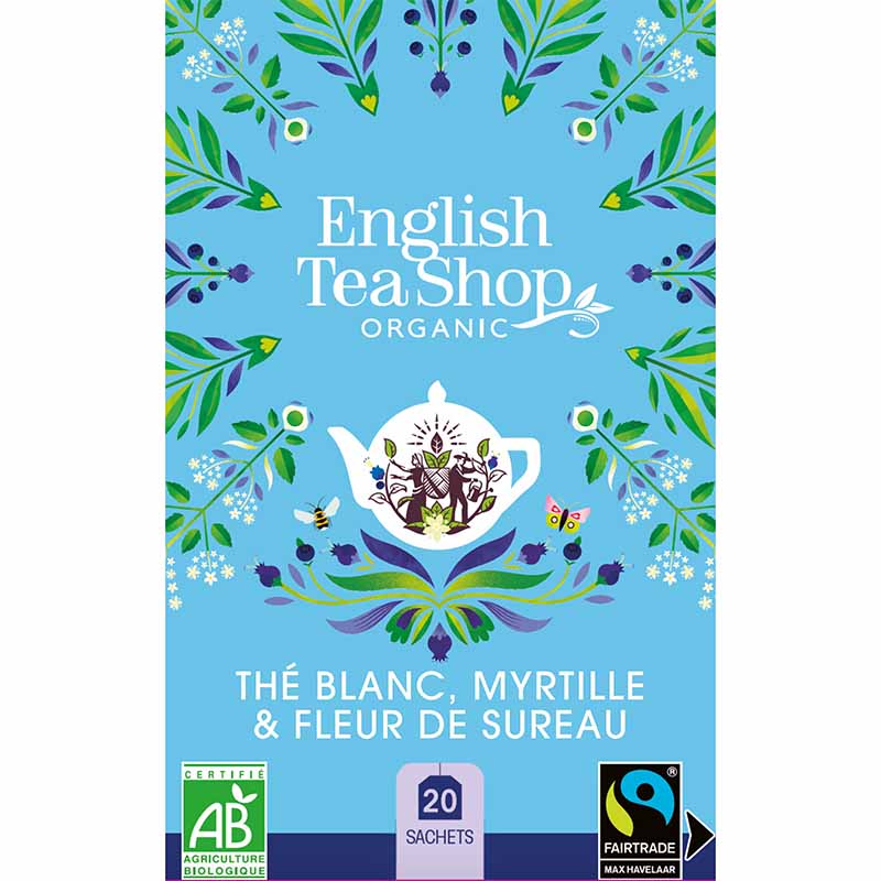 [U39846] Thé Blanc Myrtille & Fleur de Sureau Bio 20 sachets