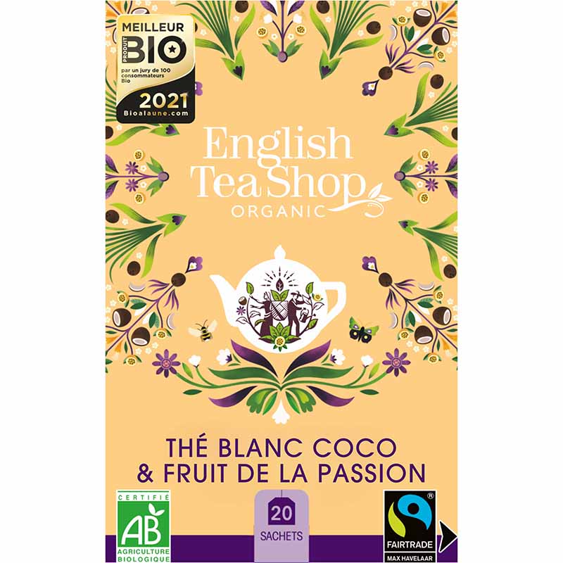 [U52975] Thé Blanc Coco & Fruit de la Passion Bio 20 sachets