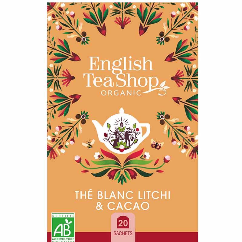Thé Blanc Litchi & Cacao Bio 20 sachets