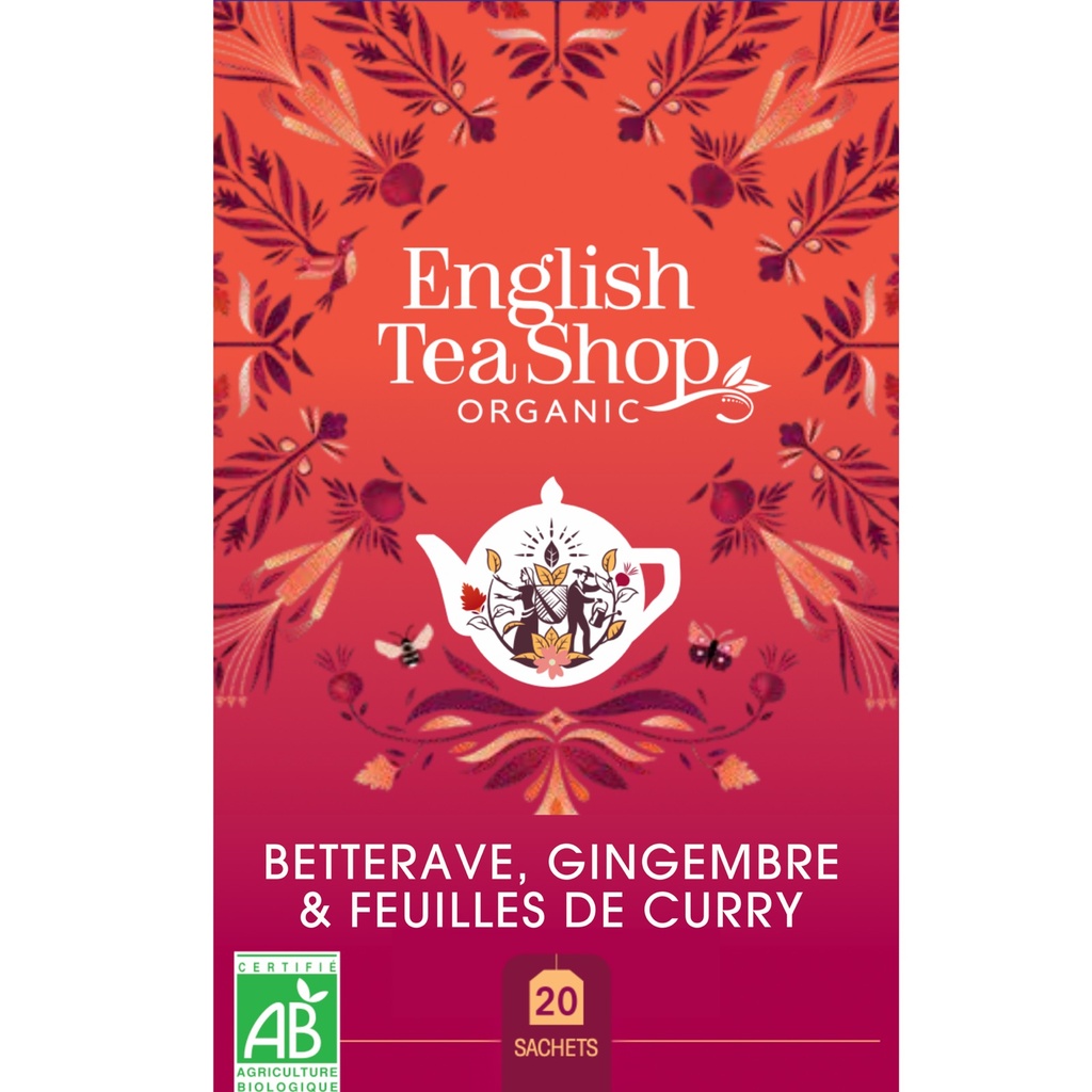 Betterave, Gingembre & Feuilles de Curry Bio 20 sachets