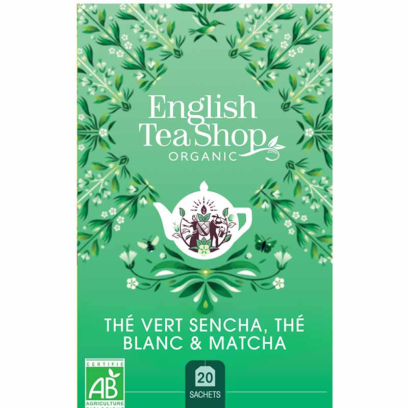 Thé Vert Sencha, Thé blanc & Matcha Bio 20 sachets