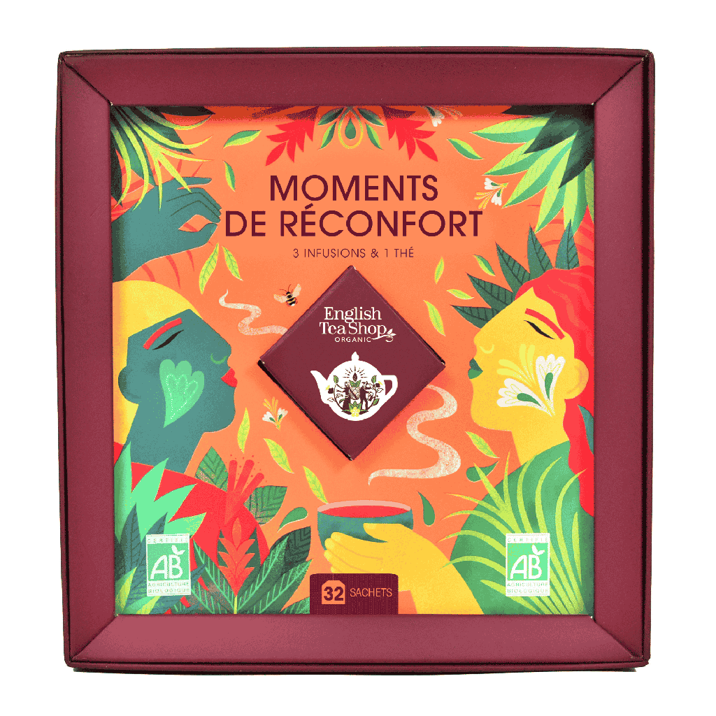 Coffret Cadeau Infusions et Thé Moments de Réconfort Bio 32 sachets