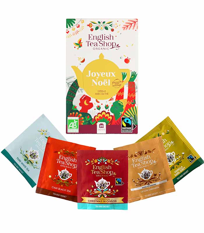 [U65463] Assortiment thé Joyeux Noël - 5 thés à offrir dans une boîte à personnaliser