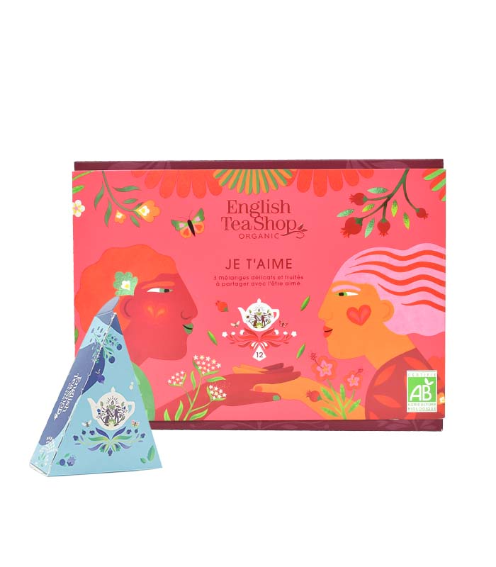 Coffret cadeau thé à message Je t’aime 12 sachets