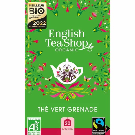 [U29083] Thé Vert Grenade Bio 20 sachets
