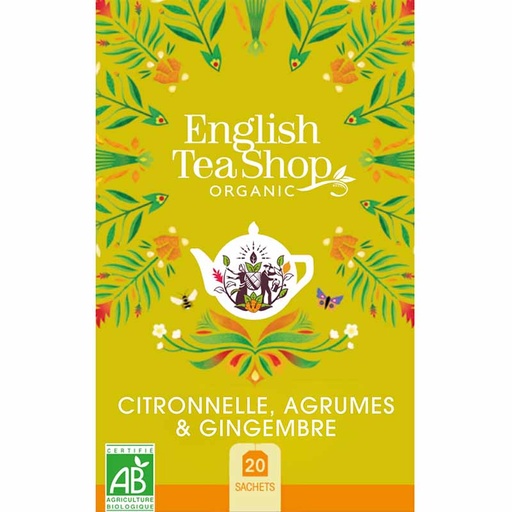 [U29137] Infusion Citronnelle, Agrumes, Gingembre Bio 20 sachets