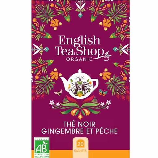 [U29212] Thé Noir Gingembre & Pêche Bio 20 sachets