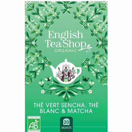 [U57949] Thé Vert Sencha, Thé blanc & Matcha Bio 20 sachets