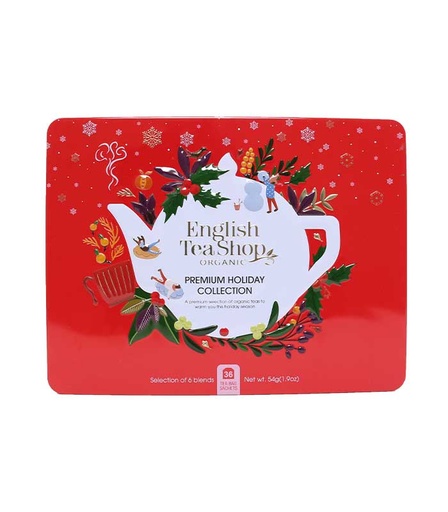 [U58298] Coffret cadeau de thés et infusions de Noël Holiday Rouge Bio 36 sachets