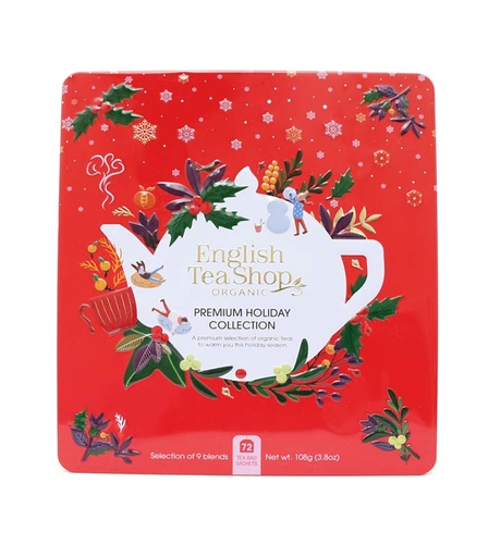 [U58328] Coffret cadeau de thés et infusions de Noël Holiday Rouge Bio 72 sachets