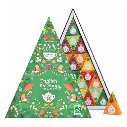 [U65630] Calendrier de l’Avent thés et infusions bio Triangle Vert 25 sachets