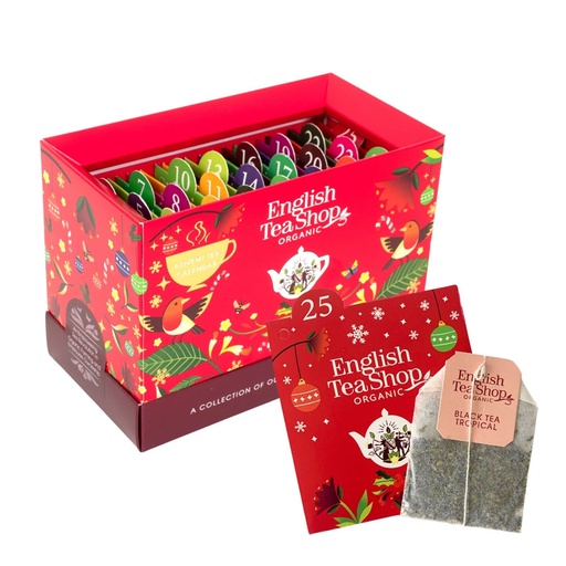 [U67276] Calendrier de l’Avent thés et infusions bio à Cartes Rouge 25 sachets